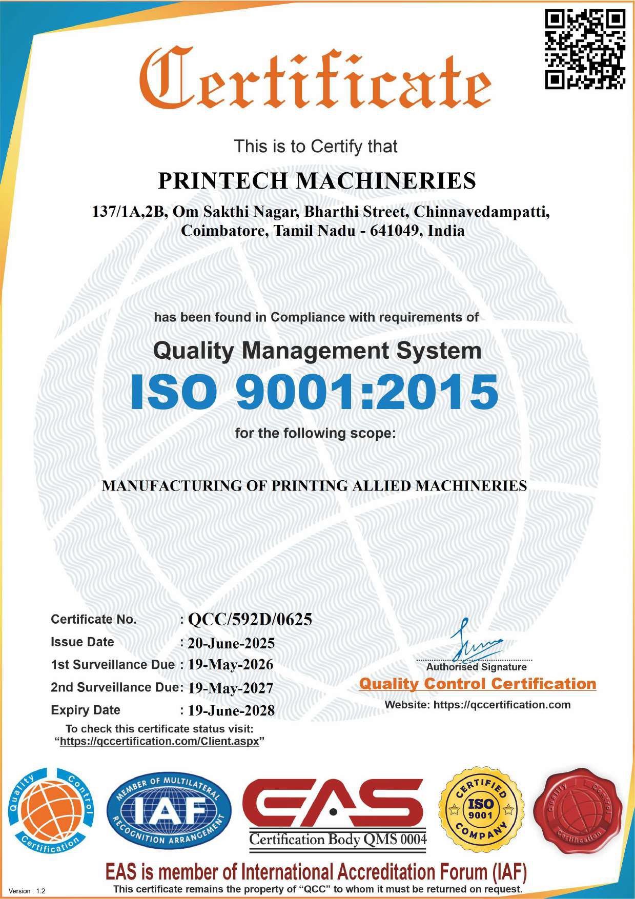 ISO Certificate