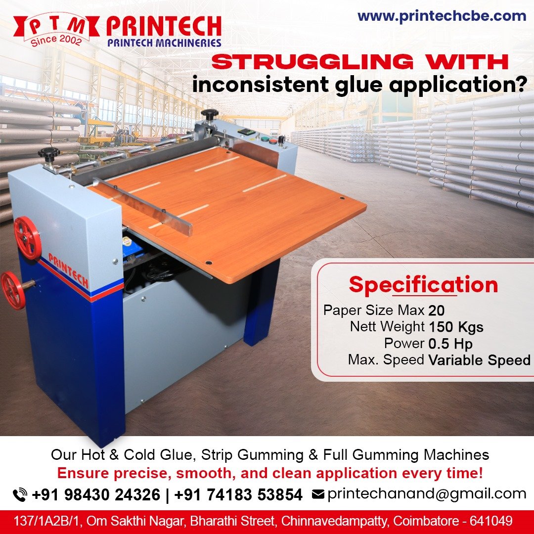 Gluing machines Manufacturer in Coimbatore