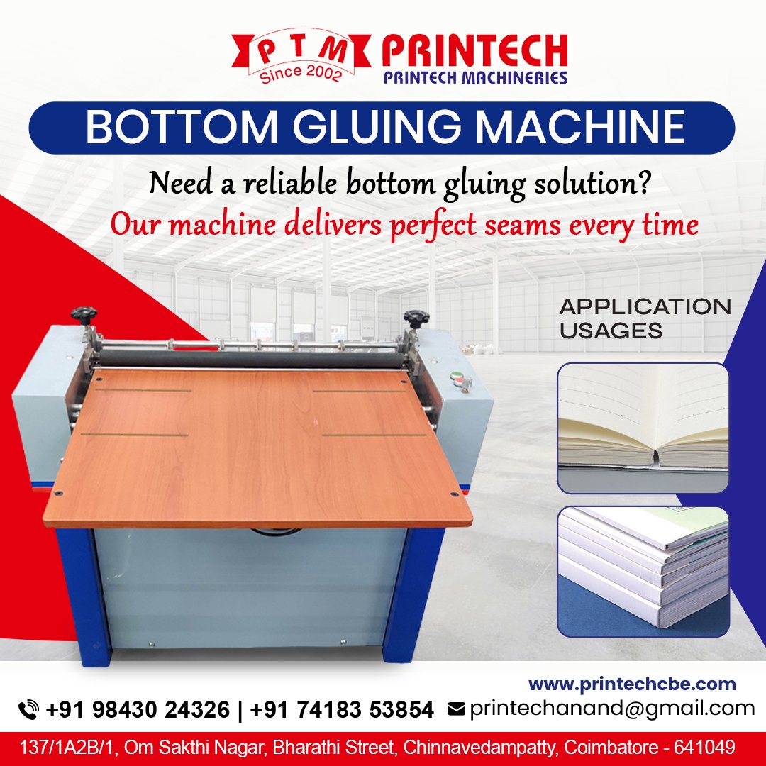 Notebook Bottom Gluing Machine for Stationery Industry